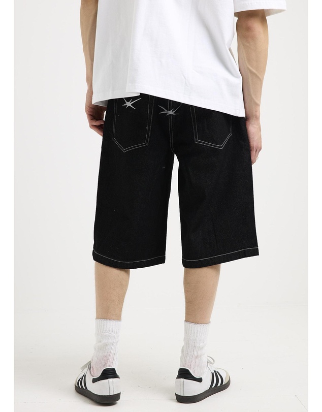 Black Noise White Rain - Aim Denim Shorts