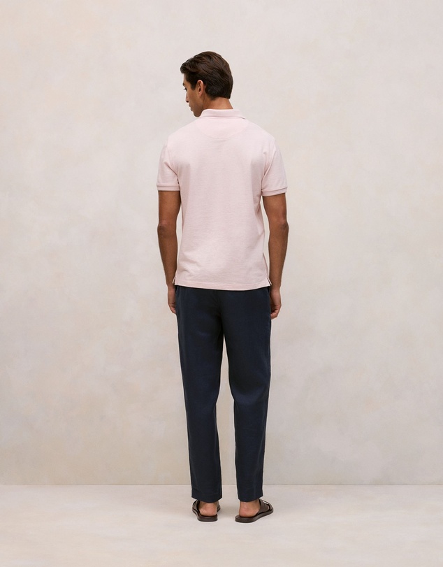 Trenery - Pique Marle Monogram Polo in Soft Lilac