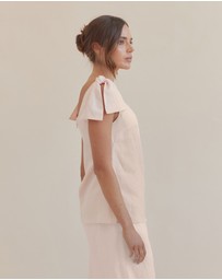 Amelius - Mavie Bow Linen Top