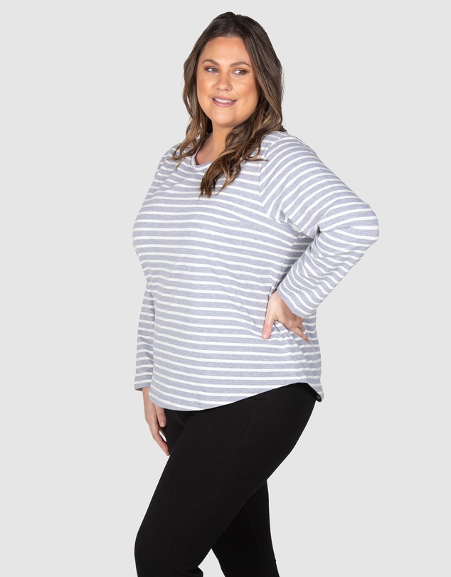 Love Your Wardrobe - Torquay Stripe Long Sleeve Tee