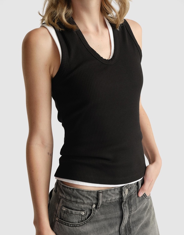 Decjuba - D-Luxe Ribbed Scoop Tank
