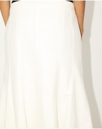 Dazie - Driftwood Fluted Linen Blend Maxi Skirt