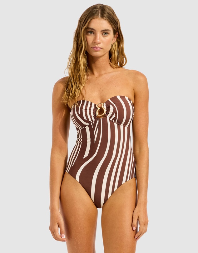 Seafolly - Coastline Ring Front Bandeau One Piece Swimsuit