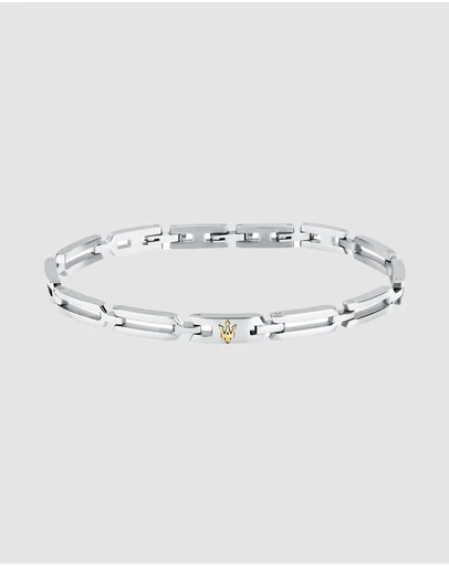 Maserati - Maserati Men's Iconic Stainless Steel Gold Logo Bracelet