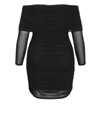 City Chic - Halle Mesh Tie Ruched Dress