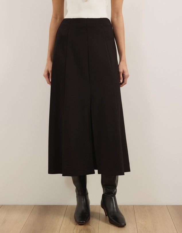 Atmos&Here - Laura Ponte Midi Skirt With Front Split At Hem