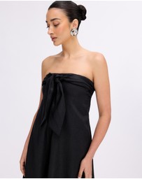 Minima Esenciales - Marlowe Linen Strapless Maxi Dress