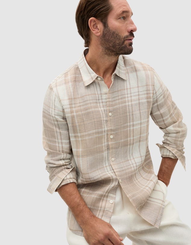 Seed Heritage - L/S Check Linen Shirt