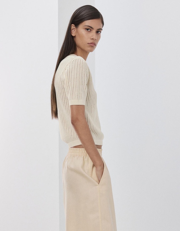 M.N.G - Short-Sleeved Openwork Knitted Sweater
