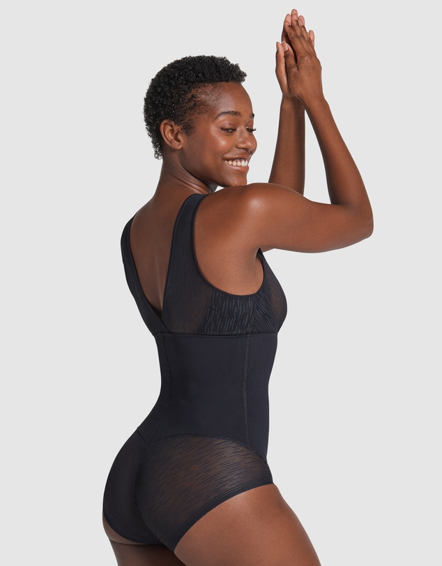 Leonisa - Sheer Stripe Detail Wirefree Sculpting Bodysuit