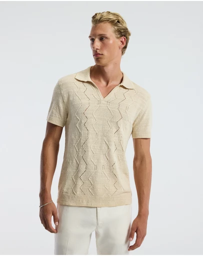 Calibre - Boucle Open Neck Polo Biscuit