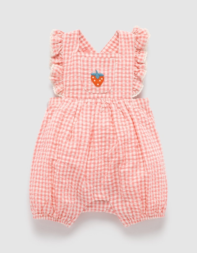 Purebaby - Gingham Romper-Babies
