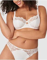 Sans Complexe - Ariane Essential Ribbed Microfibre Bikini Brief With Lace