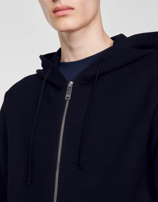 Sandro - HOME PATCH EN CUIR SWEAT CARDIGAN