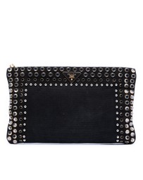 Pre-Loved by Azura Reborn - Pre-Loved Canvas Canapa Studded Vernice Clutch
