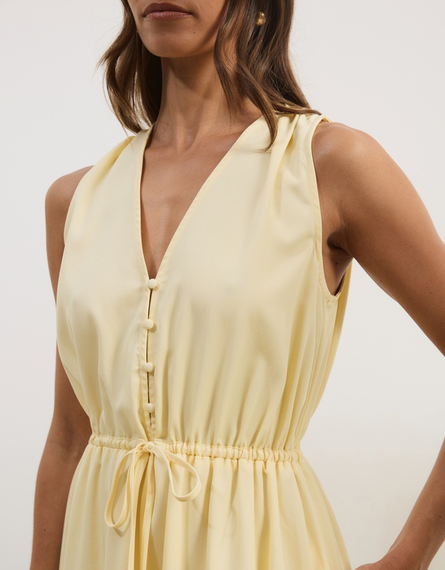 Atmos&Here - Cleo V-Neck Cinched Waist Midi Dress