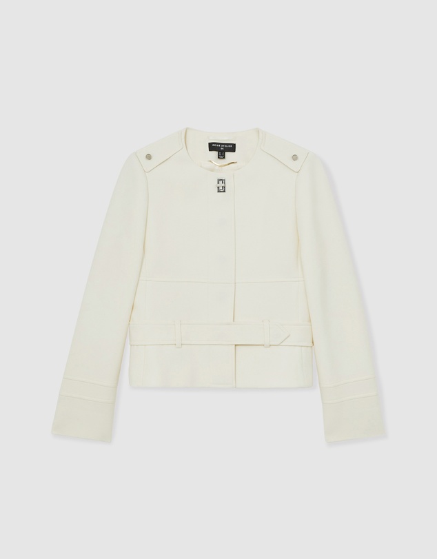 REISS - ATELIER - Athena Wool Collarless Belted Jacket