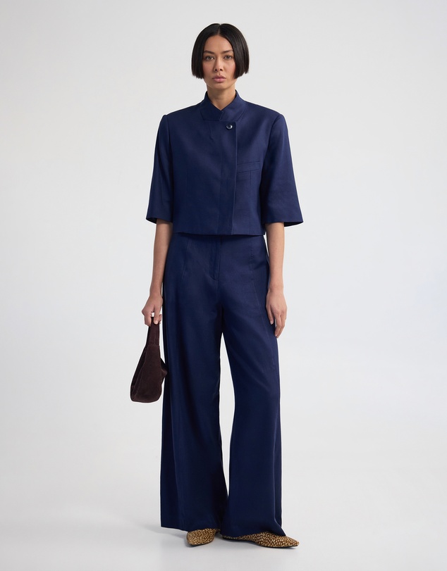 Oxford - Goldie Flat Front Linen Blend Pant