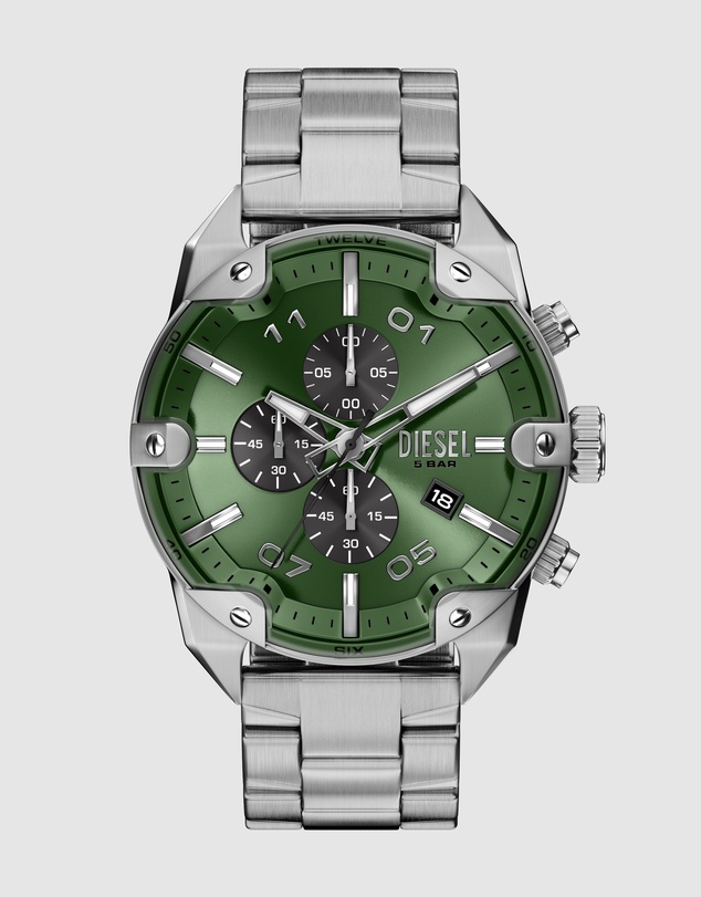 Diesel - Spiked Silver Tone Chronograph Watch