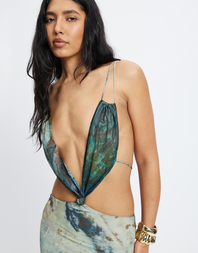 Jaded London - Strappy Maxi Dress - Abstract Print