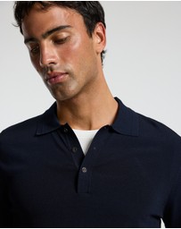 Calibre - Long Sleeve Tech Knit Polo Naval Blue