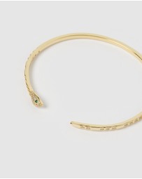 Izoa - Green Eye Embellished Snake Cuff