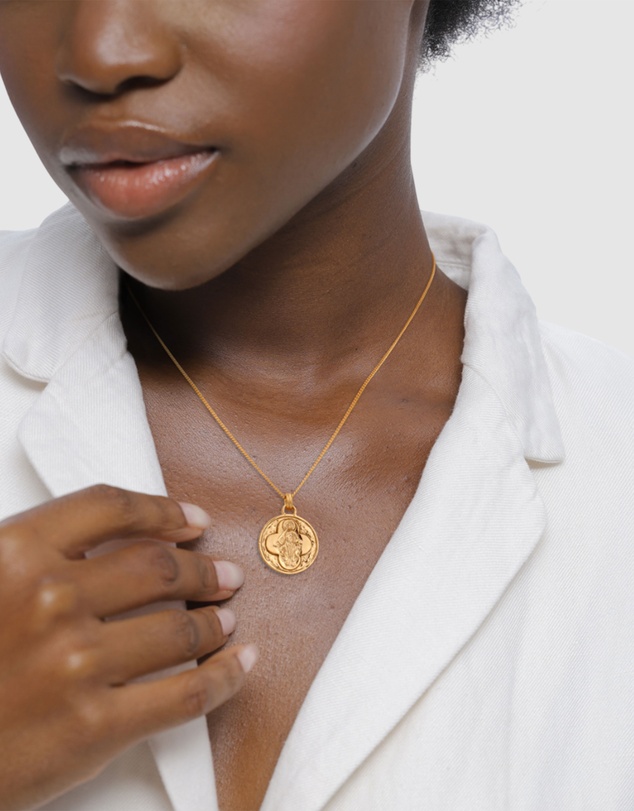 Elli Jewelry - Necklace Madonna Religion 925 Sterling Silver Gold-Plated