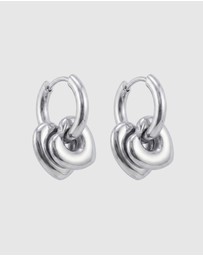 Miz Casa and Co - Double Heart Huggie Earrings