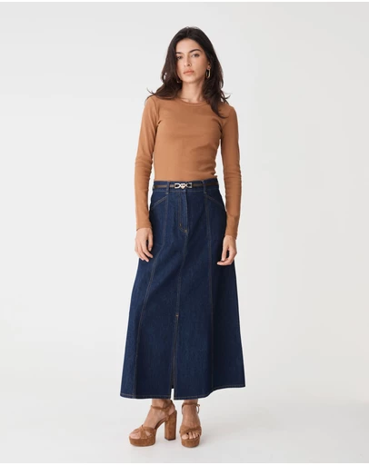 Forcast - Nancy Panelled Denim Skirt