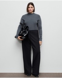 M.N.G - Chalk-Stripe Straight Trousers