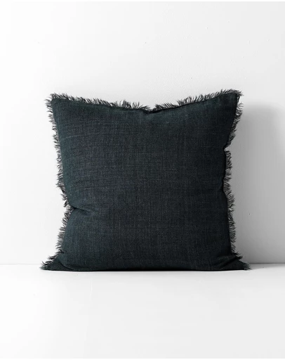 Aura Home - Vintage Linen Fringe Cushion