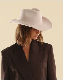 Morgan & Taylor - Arden Wool Cowboy Fedora in Cream