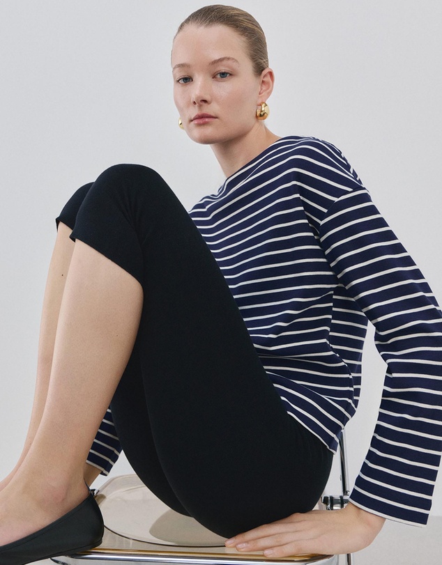 M.N.G - Striped Boat Neck Sweatshirt