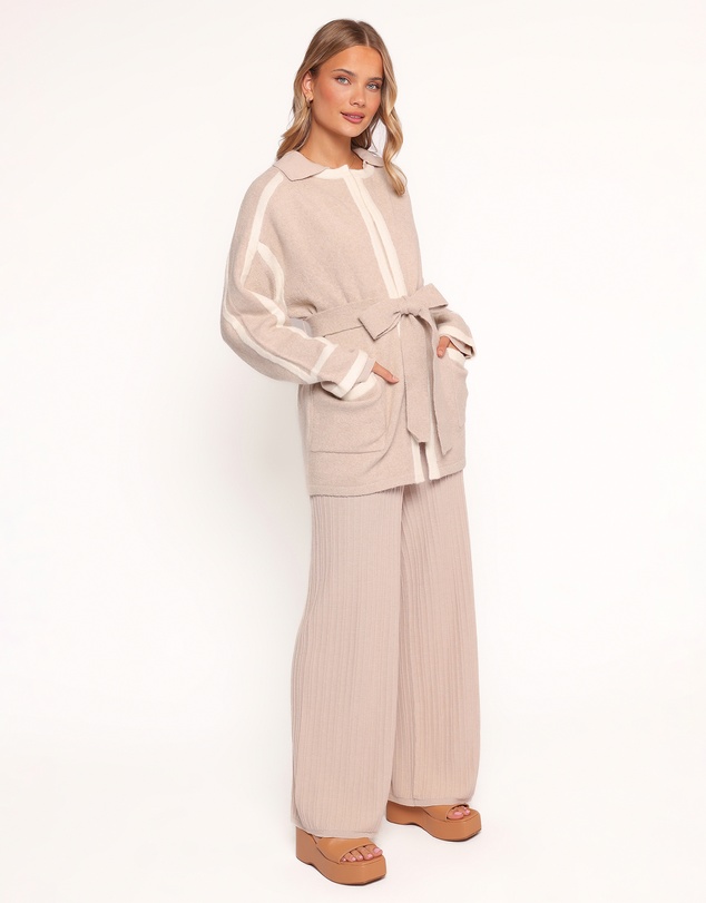 Petal & Pup - Maloney Tie Front Coatigan - Beige