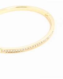 Lovisa - Gold Diamante Hinged Bangle