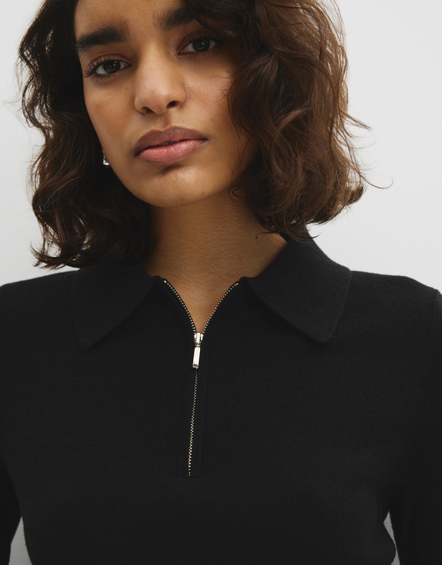 Country Road - Merino Wool Silk Blend Collared Knit