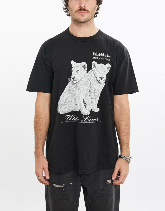 Vintage by The Real Deal - Pre Loved - Vintage 90s Philadelphia Zoo White Lions Wildlife Tee