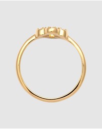 Elli Jewelry - Ring Crystal Cloverleaf 925 Sterling Silver Gold-Plated