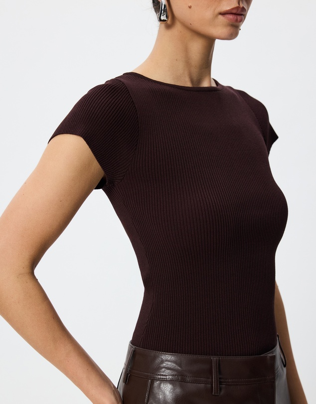 Tussah - Charlotte Cap Sleeve Boat Neck Knitted Top