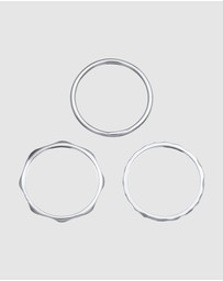 Elli Jewelry - Ring Stacking Set Basic Structured in 925 Sterling Silver