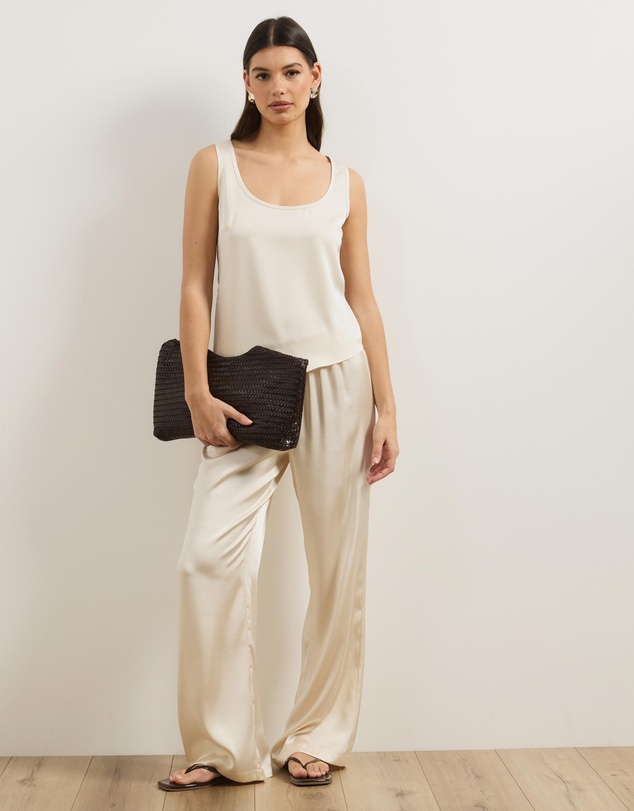 Atmos&Here - Bronte Satin Asymmetrical Scoop Tank Top