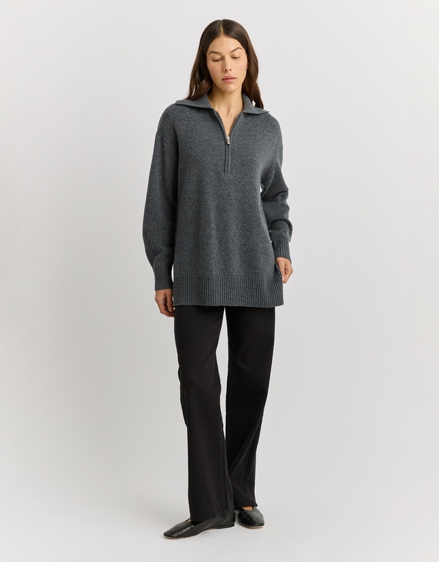 Toorallie - Relaxed Longline Zip Polo