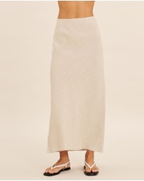AERE - Linen Bias Cut Midi Skirt
