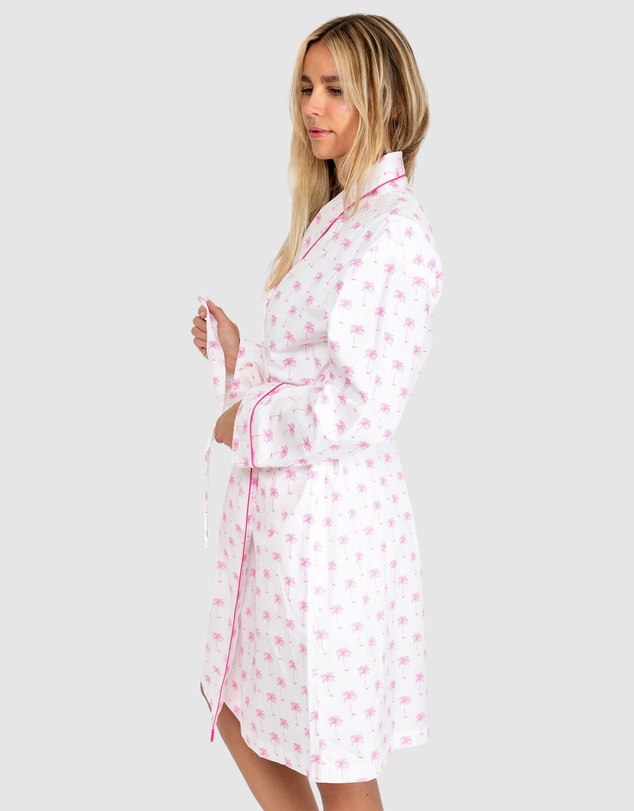 Sant And Abel - Women's Pink Palm Tree Robe