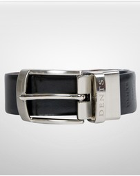 DENTS - Heritage Reversible Gloss Full Grain Leather Belt with Satin Nickel Buckle