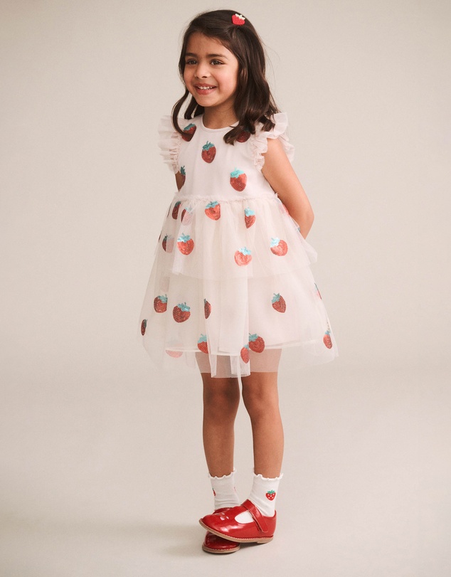 Huxbaby - Sequin Strawberry Tulle Dress