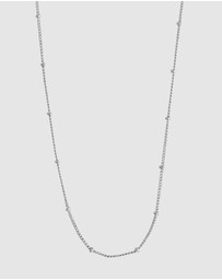 Wanderlust + Co - Beaded Chain Silver Necklace