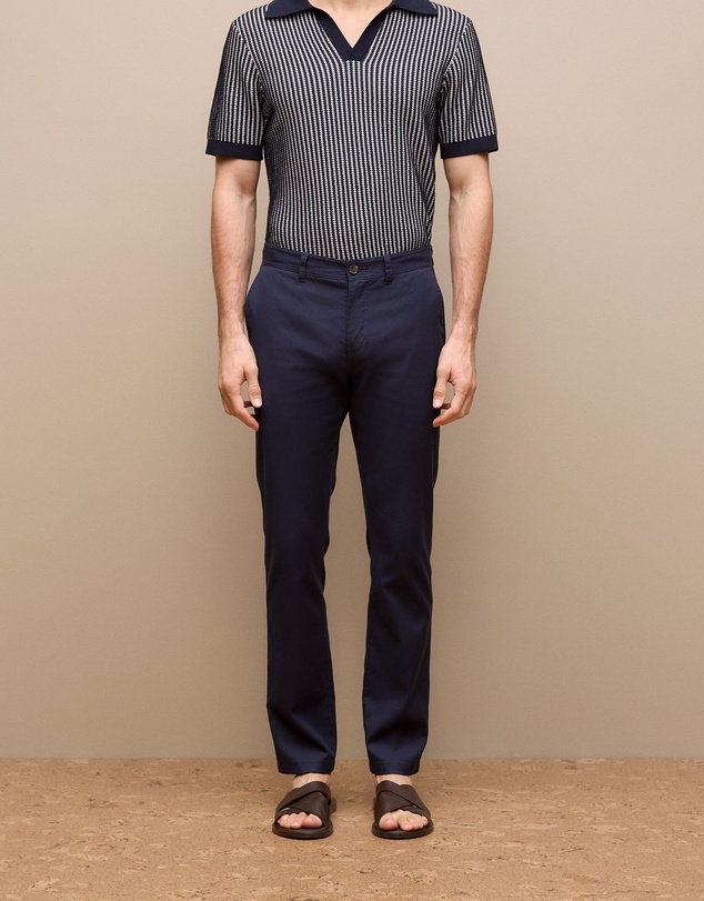 Trenery - Tailored Fit Dobby Twill Pant in Navy