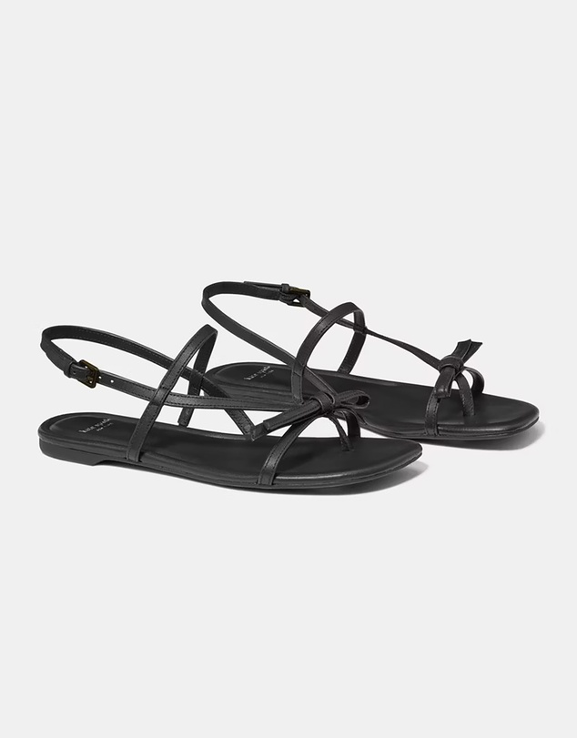 Kate Spade - Loop Smooth Leather Flat Sandals