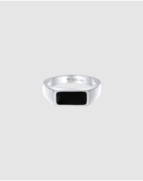 Kuzzoi - ICONIC EXCLUSIVE - Enamel Signet Ring in 925 Sterling Silver